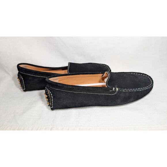 Avellini Womens Suede Moccasin Driving loafers 8.5/9 EU 40 Black Made in Italy - Picture 2 of 8